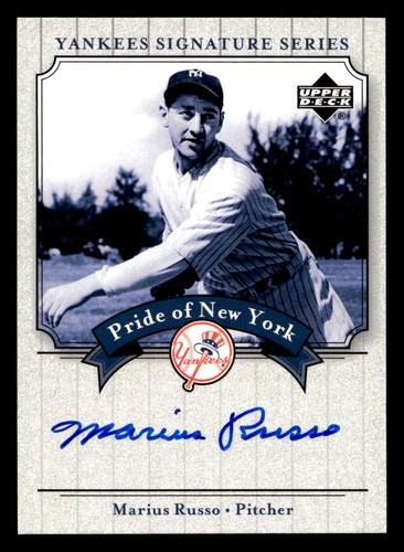 2003 UD Yankees Signature Pride of New York Auto MR Marius Russo NM ID:468737
