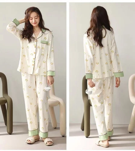 Cotton Women's Pajama Set Soft Long Sleeve Pajama Set with Pocket- - Picture 6 of 33
