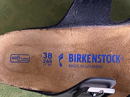 NUOVI BIRKENSTOCK Arizona Birko-Flor sandali bassi morbidi plantare EU 38/US 7 - neri - Foto 7 di 8