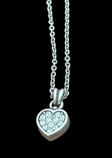 Brighton Meridian Zenith Heart Necklace-reversible-silver color-crystals-petite