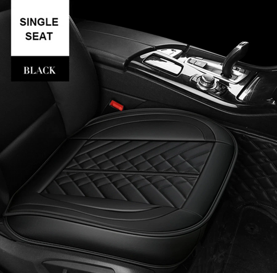 Um par de acessórios de almofada protetora respirável preta para assento frontal de carro - Imagem 2 de 4