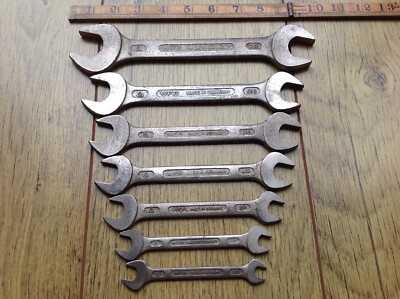 7 Vintage WFR-WEFA-RADEBEUL Open Ended Spanners 1'' To 5/16''AF.