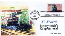 AO 3334,1999, All Aboard, First Day Cover, Add-on Cachet,  Standard Cancel, Cong