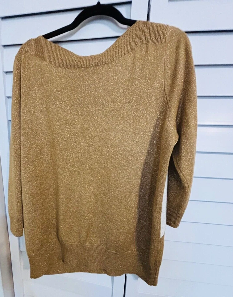 Blusa de punto marrón dorado Jaclyn Smith - talla XL Foto 3 de 4