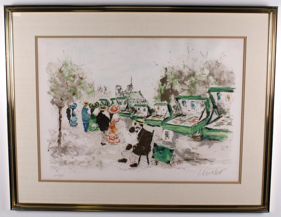 Litografía Francesa "Banco Izquierdo" Edición Limitada 201/395 Firmada Urbain Huchet Foto 2 de 4