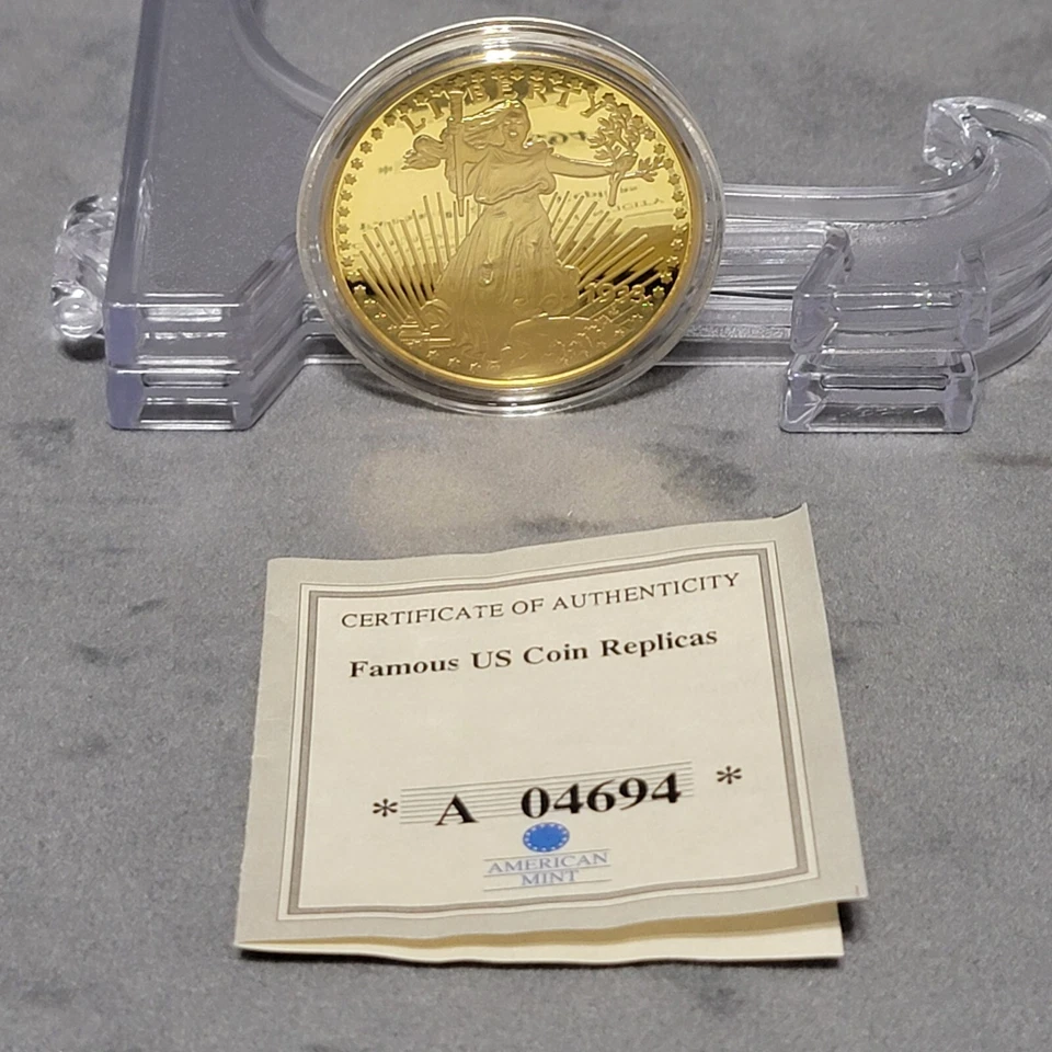 2003 American Mint 1933 Double Eagle Liberty 24k Gold Layered Proof Coin - Image 3 of 4