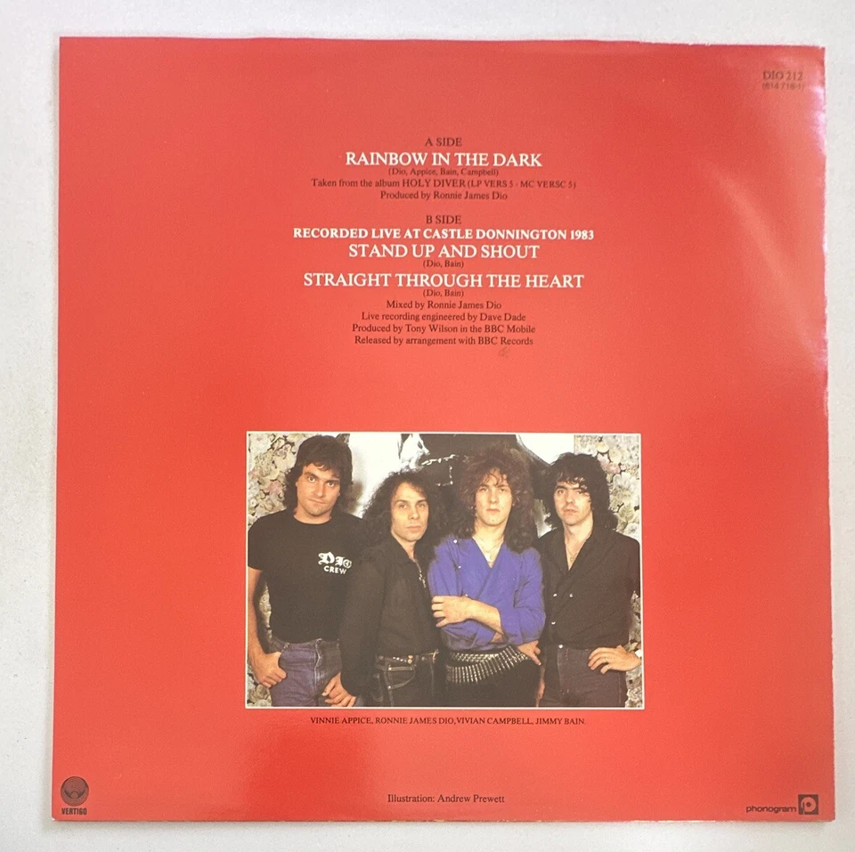 DIO "Rainbow In The Dark" 12" Single UK 1983 Vertigo DIO 212 EX / EX - Изображение 3 из 4