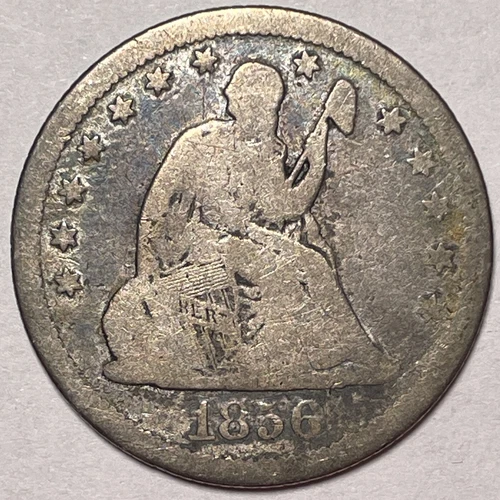 1856 Seated Liberty Quarter Very Good VG Coin #17263