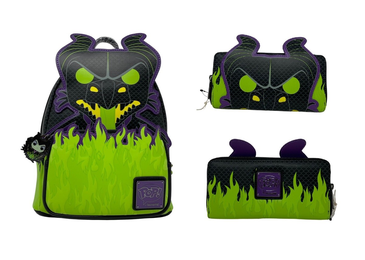 Loungefly Malificient Backpack and Wallet Exclusive Maleficent Dragon with Glow in the Dark Flames  main image 2