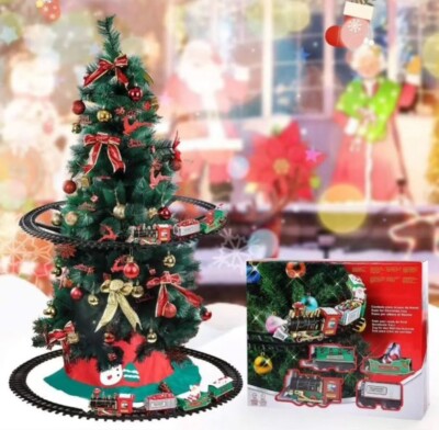 Christmas Train Set Toys Electric Railway With Locomotive Engine Cars Trains