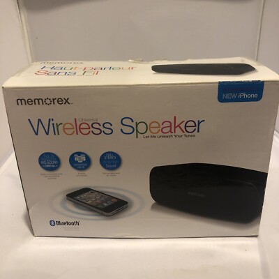Memorex MW212 BK Universal Wireless Bluetooth Speaker Portable Black  mm Jack WiFi For iPod Classic