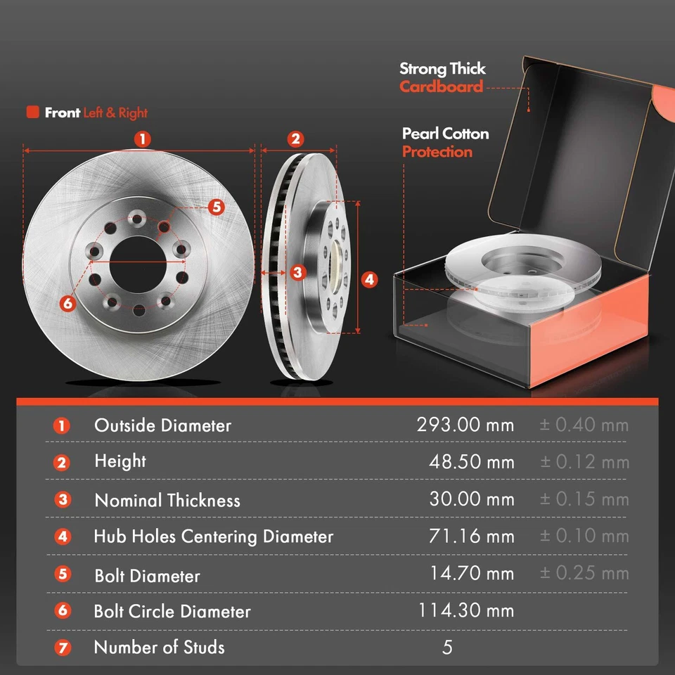 Rotor de freno delantero y pastilla + cojinete de cubo para Ford Freestar Mercury Monterey 04-07 Foto 4 de 4