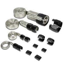 Universal Radiator Hose Sleeving Stainless Steel Braided Dress-Up Hose Cover Kit