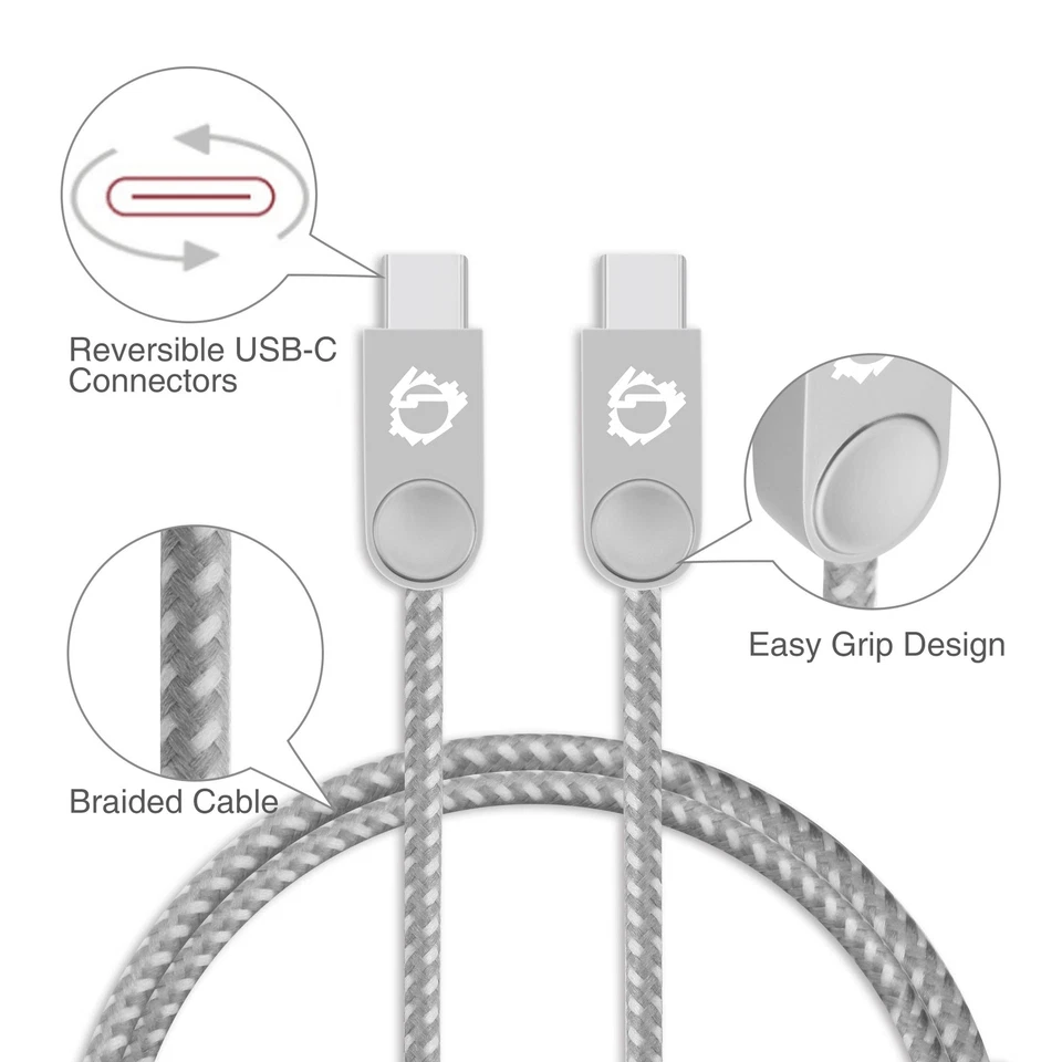 SIIG Zinc Alloy USB-C to USB-C Charging & Sync Cable - 1.65ft & 3.3ft (2-Pack) - Image 2 of 4