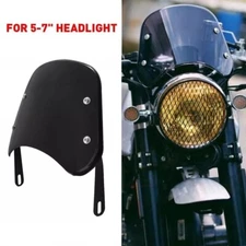 Black For Honda with 5-7 inch Round Headlight Windshield Windscreen Deflector