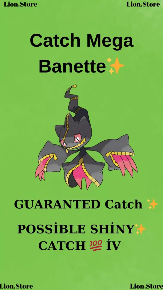 Mega Banette Raid Pokemon Go✨Raid-XL✨Chance 100iv✨PossibleShiny✨Guaranteed  Catch