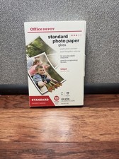 Office Depot Standard Gloss Inkjet Photo Paper 100 Sheets 4" x 6" - New Sealed.