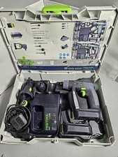 Festool CXS 10.8V Cordless Drill Driver 2.6Ah Set Charger Elbow Adapter Systaine
