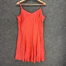 Old Navy Dress Women XL Pink Shift Midi Zipper V-Neck Sleeveless Rayon Casual