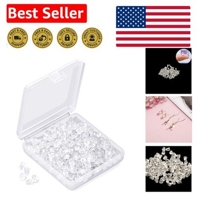 Portable 4mm Clear Silicone Earring Backs - Easy to Use with Handy Storage Case