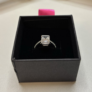 Emerald Cut diamond ring simulated