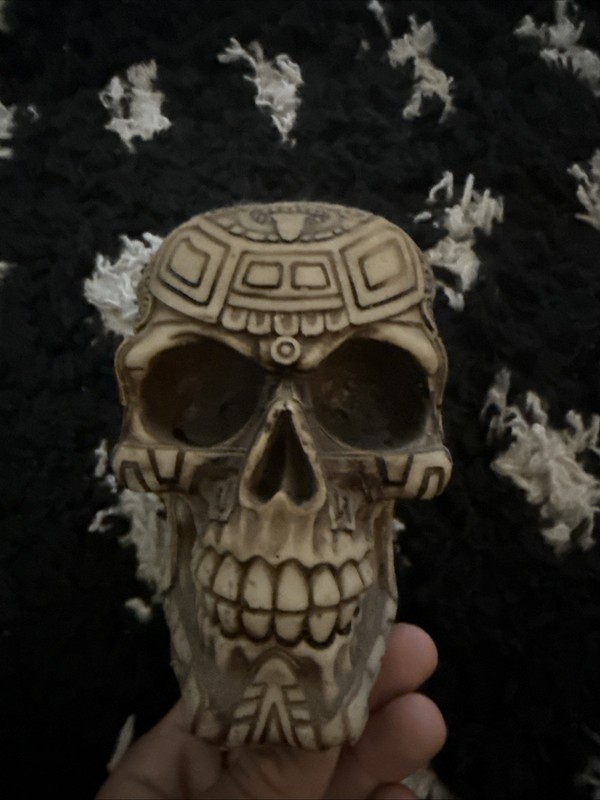 Halloween decor Resin Tribal Inspired Skull Decor.