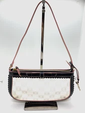 used  Loewe Anagram Shoulder Bag Women Ribbon Charm White One Shoulder 27388
