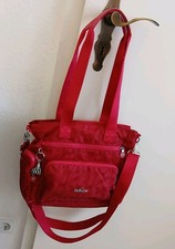 Kipling Henkeltasche Tacita Jacquard-Optik Pink Top Zustand Wie Neu