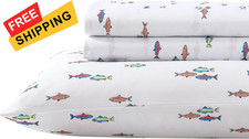Eddie Bauer Kids - Full Size Sheets, Stain-Resistant Toddler Full, Fish Lake
