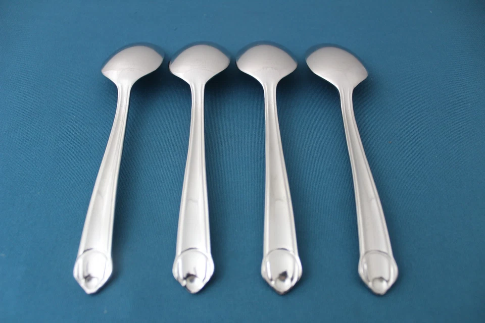 4 cucharaditas Mikasa Gerald Patrick CLÁSICO SATINADO 18/8 acero inoxidable Corea 6 1/4" Foto 4 de 4