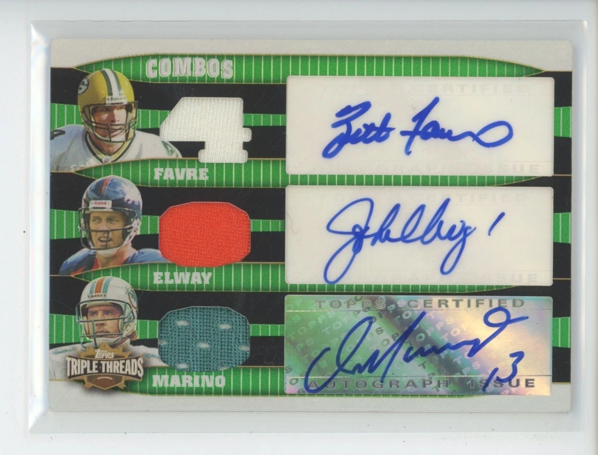 Topps Brett Favre Football Autographed Sports Trading Cards