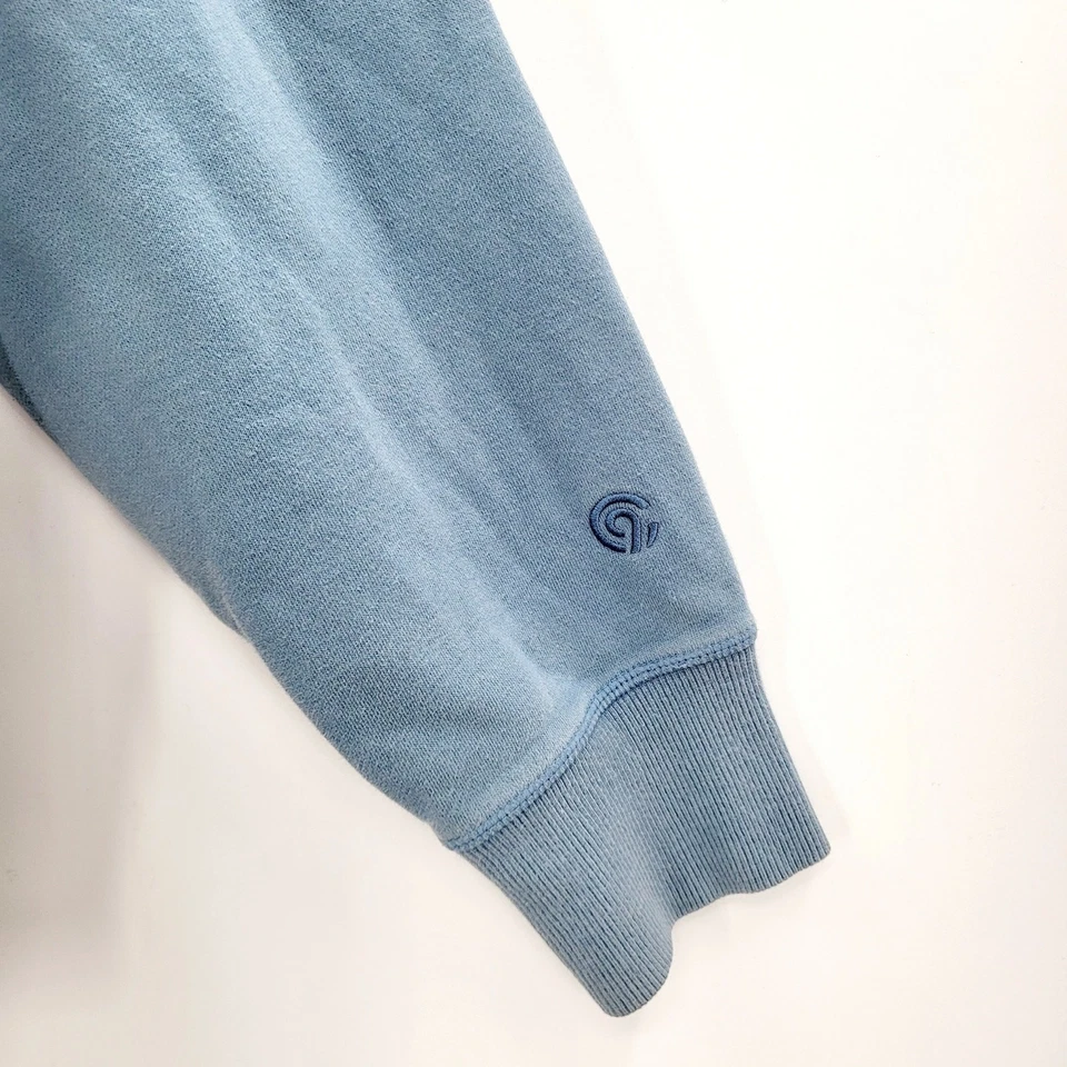 Champion Azul Claro Bordado Manga Larga Algodón Sudadera con Capucha Para Hombre Talla L Foto 4 de 4