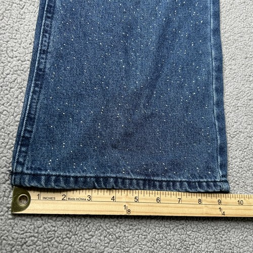 Justice Jeans Girls 10 Blue Wide Leg Rhinestone Denim Sparkle Pants Youth NWT - Picture 12 of 15