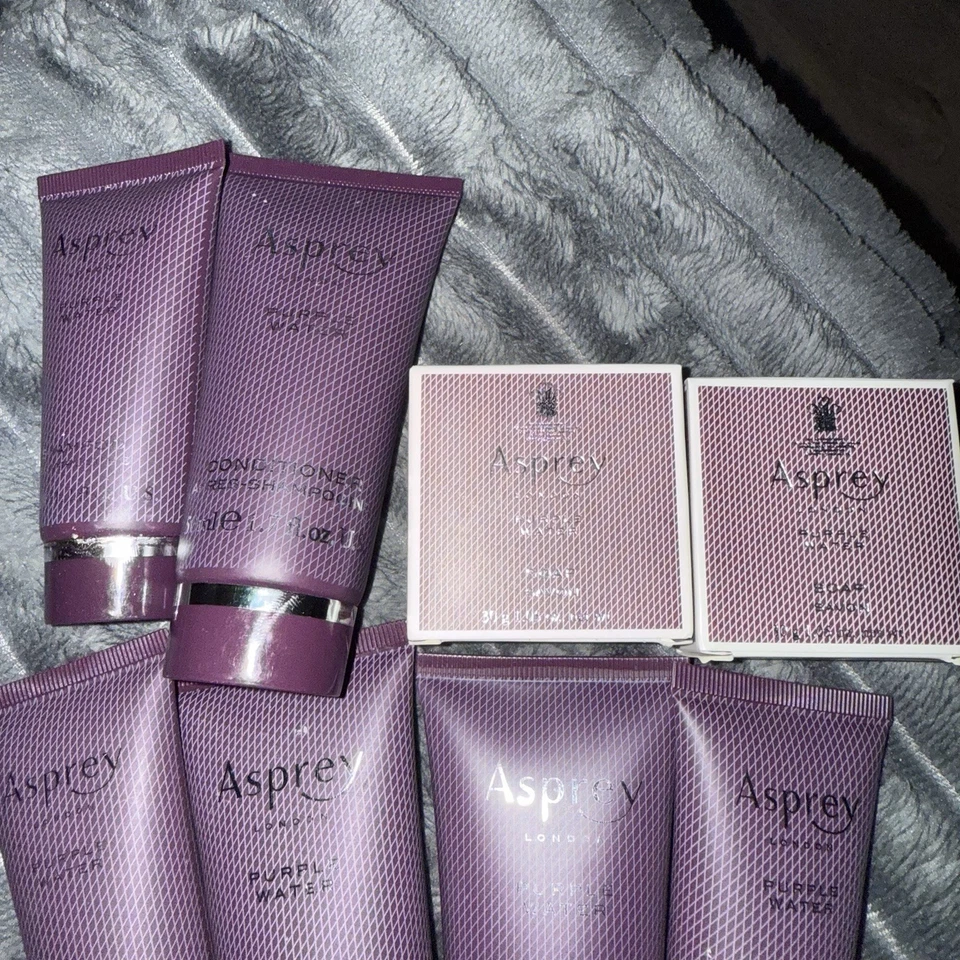 Asprey London Purple Water Travel Sizes 1.7 1.2 Soap Shampoo Conditioner Gel 825 - Image 3 of 3