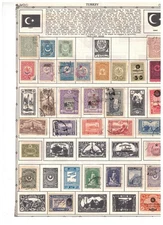 TURKEY EARLY COLLECTION OVER 450 STAMPS** 13 PAGES cat USED $110.++ LOT 303-85