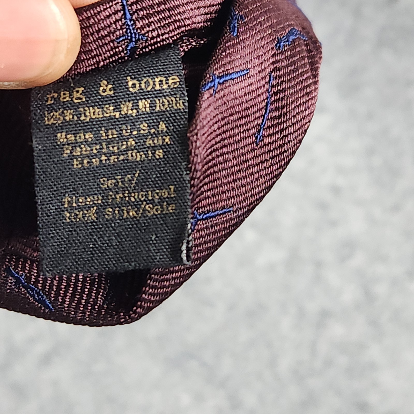 Rag & Bone HTF SWORD/Dagger Pattern Burgundy Blue… - image 8