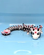3D Printed Articulated Flower Lover Dragon Figure - 7" Fantasy Collectible Toy