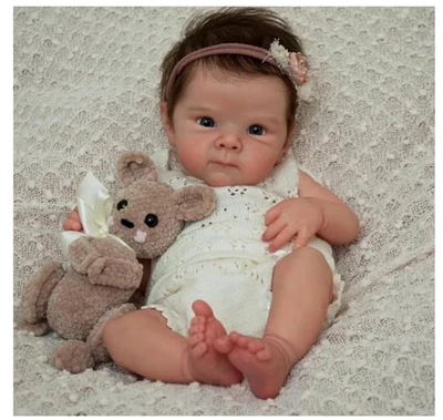 Anano 18" Realistic Reborn Baby Doll Girl Full Vinyl Body Lifelike Newborn Doll