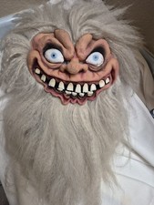 Hairy Troll with Huge Teeth Mouth Halloween Mask 1990s Vintage