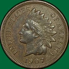 1907 Indian Head Cent Choice Extremely Fine XF+ Coin #42813