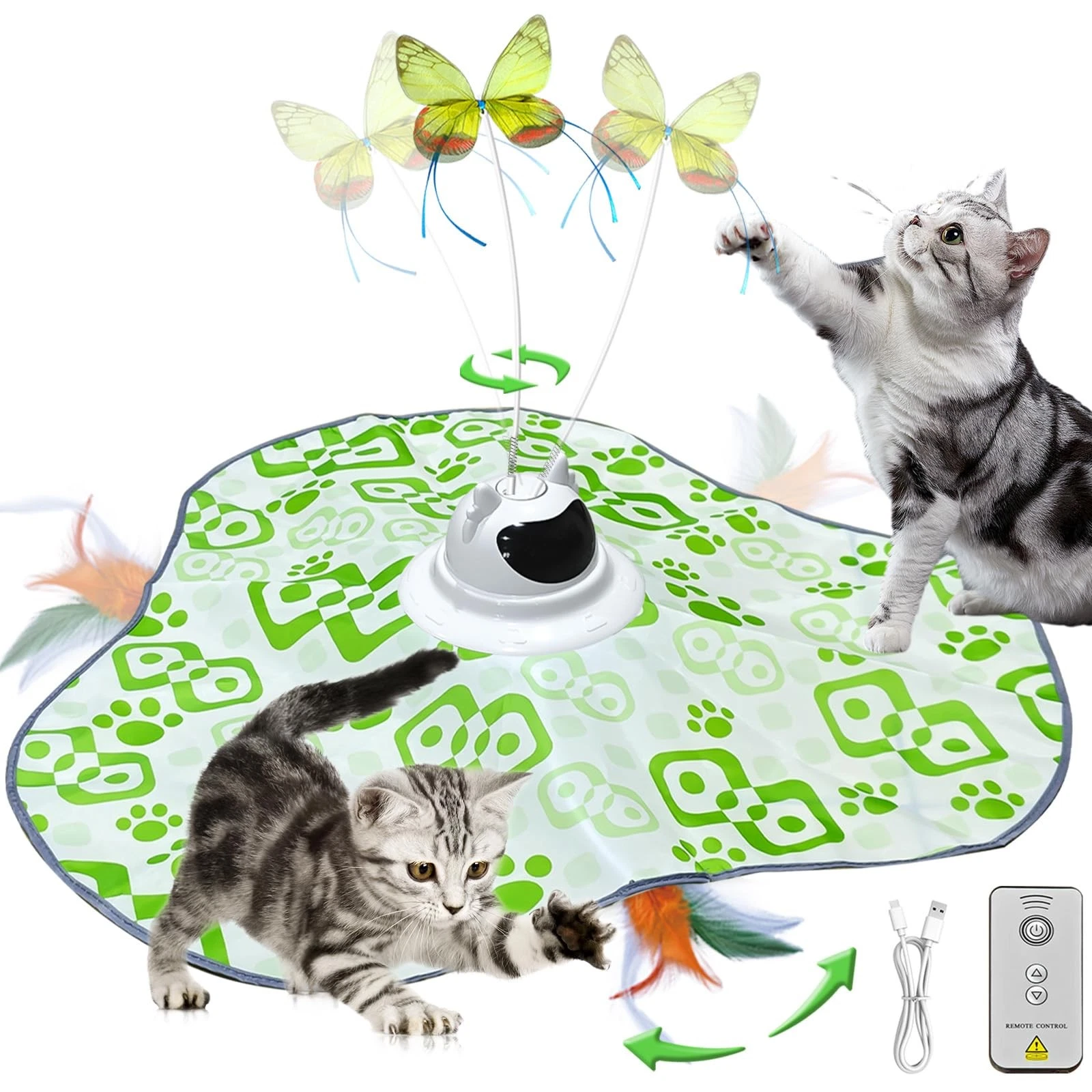 AO LI GEI Interactive Cat Toys Hide and Seek,3 in 1 Cats Rechargeable Interac...