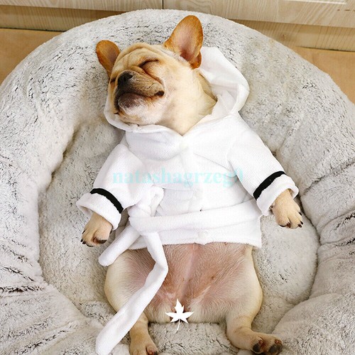 Pet Dog Pajamas Fleece Puppy Cat Pyjamas Sleepwear Clothes Hoodie French Bulldog - Picture 10 of 15