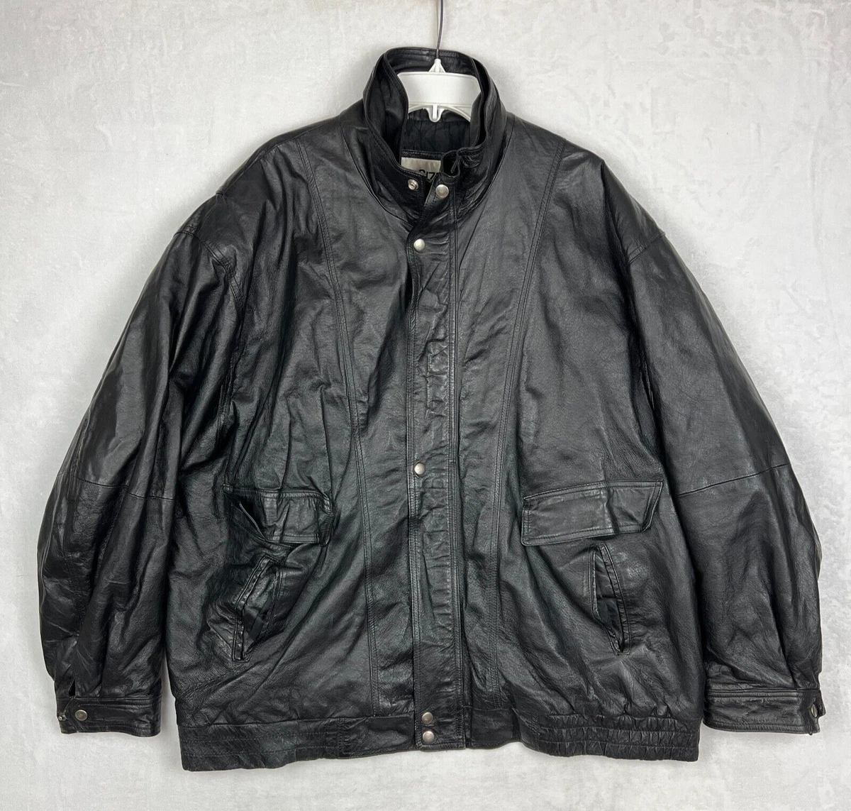 King size store leather jacket