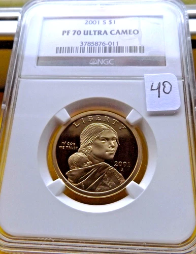 2001-S NGC PF70 ULTRA CAMEO GOLDEN SACAGAWEA DOLLAR $1