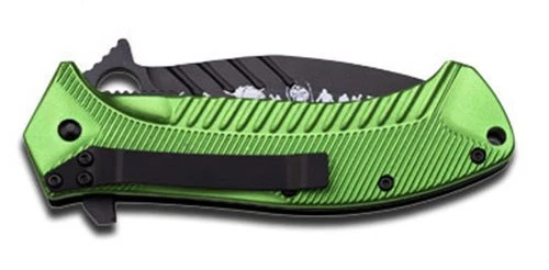 Navaja de Bolsillo Zombie Asistida por Resorte con Mango de Aluminio Logo Zombie Tesoro - ZB Foto 3 de 4