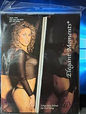 Elegant Moments Style 1447 Black Long Sleeve Fishnet Top & Thong OSFM 90-160lb.