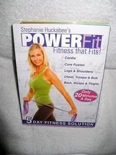 Power Fit-Stephanie Huckabee's (5DVD)Workout Fitness/Cardio-Core-Legs-Chest-Back
