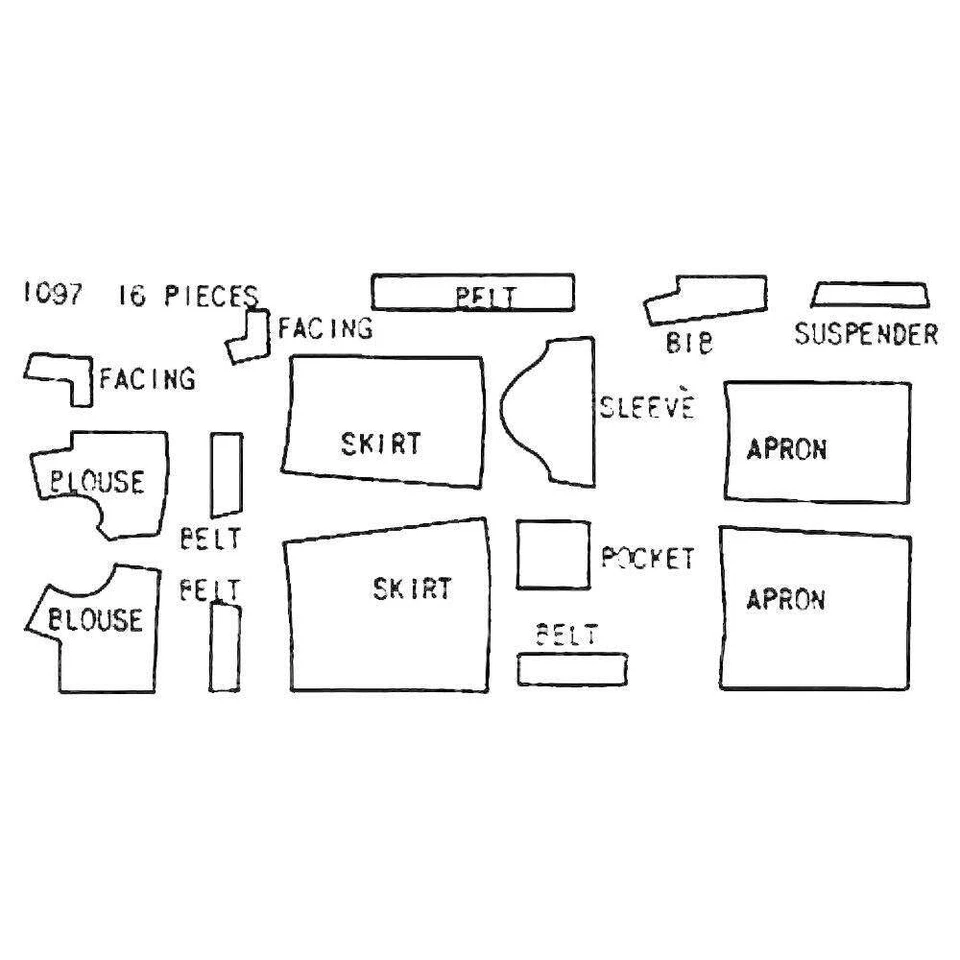 40's Sewing Pattern American Red Cross Nurse Pinafore Apron - Bust=36” (91cm) - Image 3 of 3