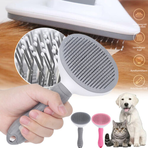 Haustier Hunde Katzen Bürste Bürsten Haar Entferner Fellpflege Selbstreinigend~ - Bild 3 von 17