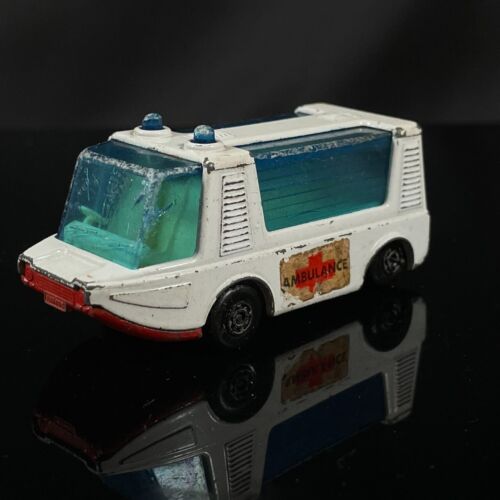 1971 Matchbox Superfast Lesney Stretcha Fetcha White Ambulance Diecast England - Imagen 1 de 8